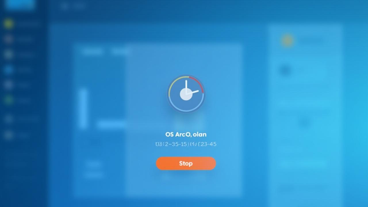 Argent Task dashboard showing a task card with an active running timer at 01:23:45 and a stop button.